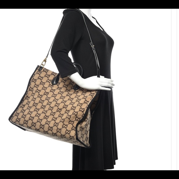 NWT Gucci wool monogram GG tote - Picture 7 of 8
